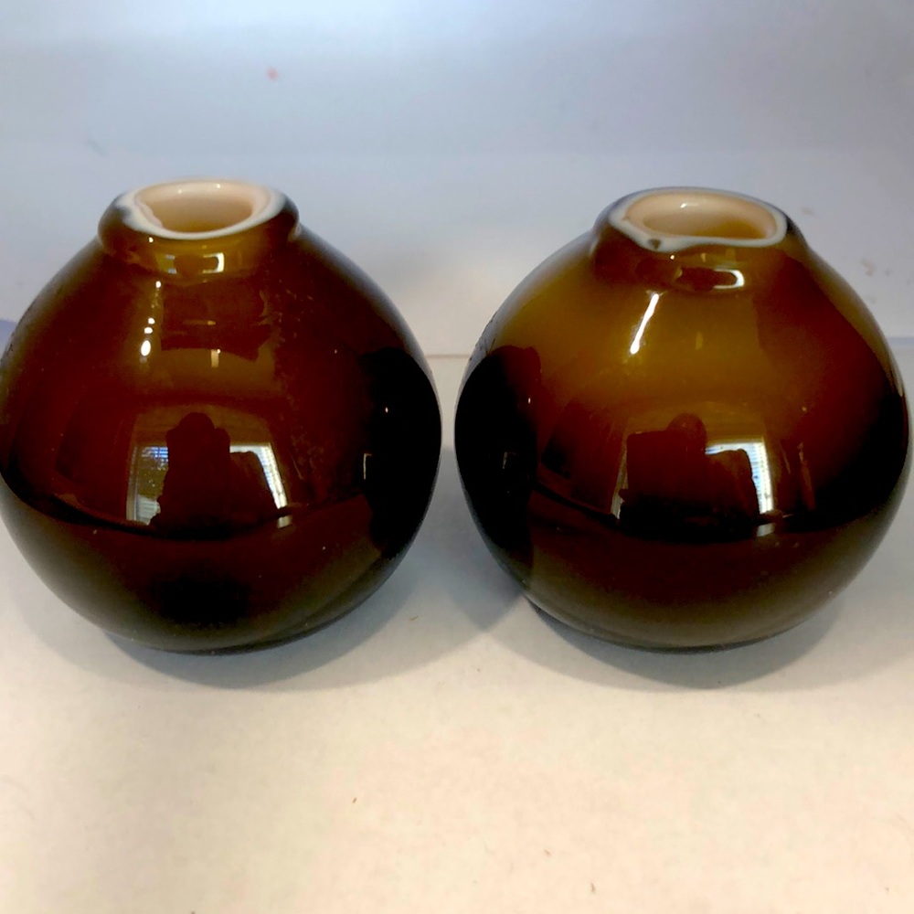 Glass Blown Set of 2 Vases